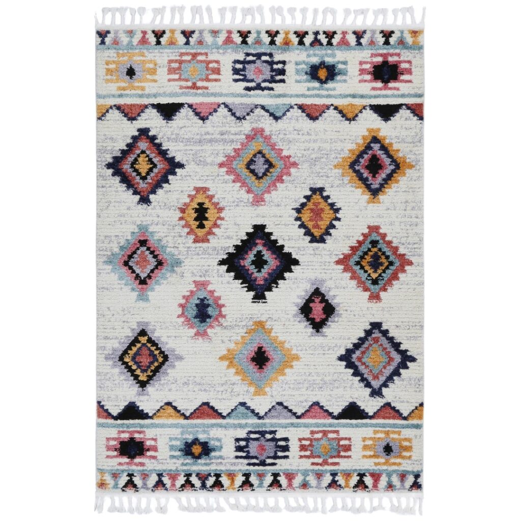 Ultra-Soft Shag Rug with Moroccan Geometric Design for Cozy Comfort & Versatile Use