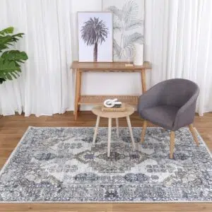 Oporto Taicang Blue Grey Traditional Soft Rug