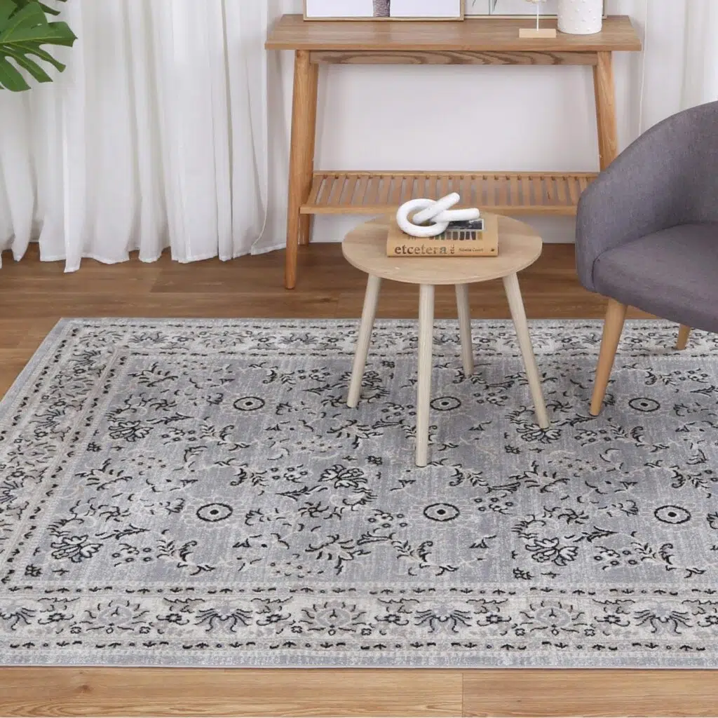 Oporto Hamburg Grey Traditional Soft Rug 10mm Pile Modern Interior Luxury