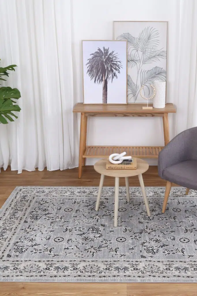 Oporto Hamburg Grey Traditional Soft Rug - Distressed Transitions & Modern Abstract Patterns, Neutral Tones, Muted Blues, Soft Blush Accents, Warm Creams, Versatile Dimensions, Turkish Premium Polyester, Durability, Textured Aesthetic, Colorfast