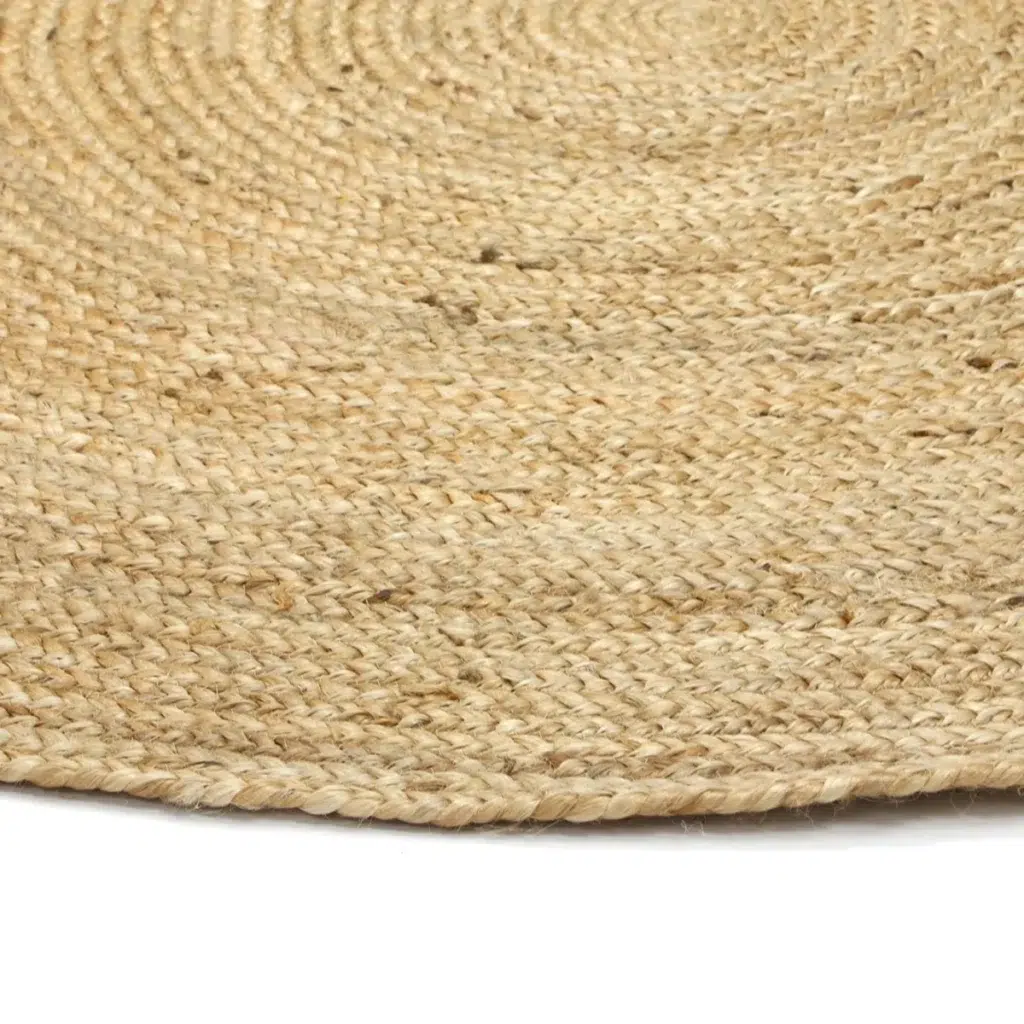 Natural jute round rug handwoven by artisans eco friendly durable rustic charm for any home decor