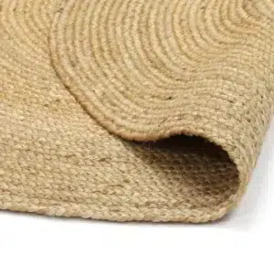Natural jute round rug handwoven in India adds rustic charm and eco friendly style to any room