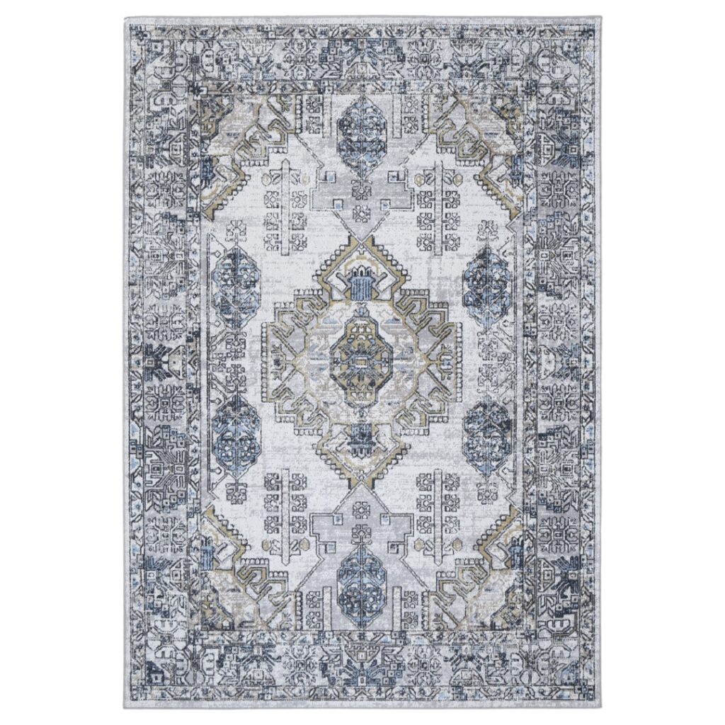 Oporto Taicang Blue&Grey Soft Rug - Modern, Plush, Versatile, 10mm Pile