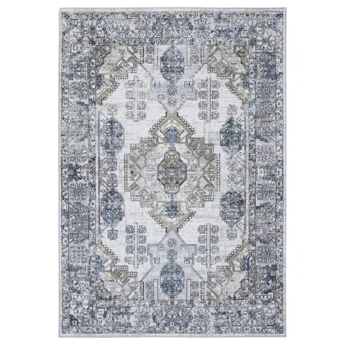 Oporto Taicang Blue & Grey Traditional Soft Rug