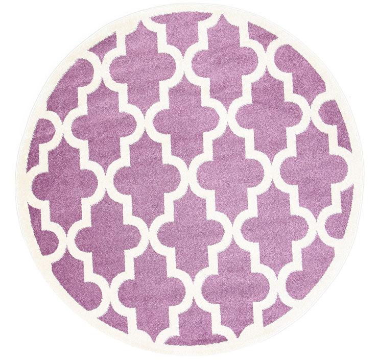 child-friendly children's rug with violet pink lattice pattern, safe & easy to clean for imaginative play