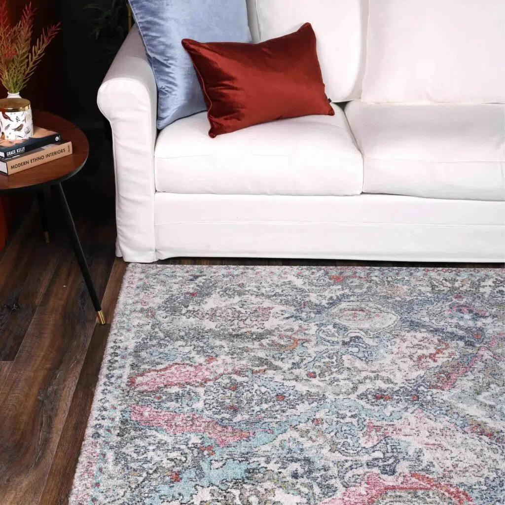 Salsa Evageline Multi Transitional Rug in various sizes and shapes durable polypropylene Turkish made