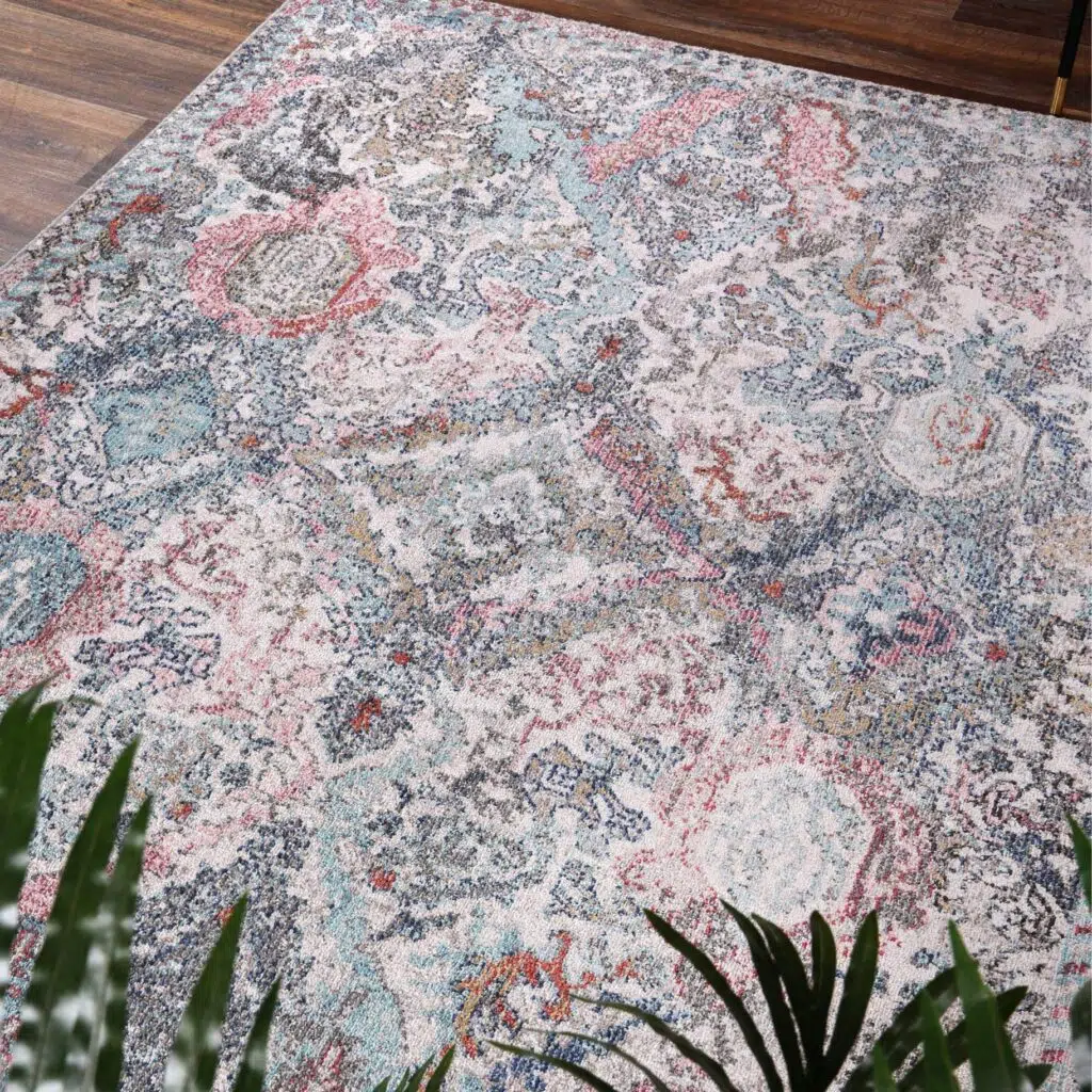 Salsa Evageline Multi Transitional Rug durable polypropylene various sizes rectangle round runner Turkish made