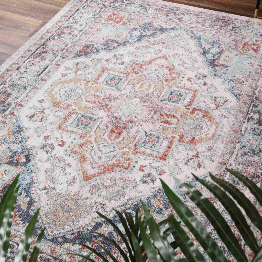 Salsa Yanet Ivory Multi Rug dancing charm vibrant design living room bedroom office easy clean durable polypropylene Turkish made soft reliable