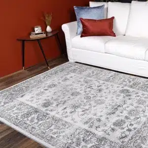 Salsa Serena Grey & Ivory Rug - Durable polypropylene, Turkish-made, suitable for various sizes and shapes