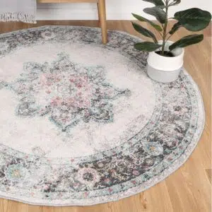 Salsa Brentwood Transitional Cream Round Rug – Durable Polypropylene Rug with 11mm Pile, Sizes 160x230cm, 200x290cm, 240x330cm, 160x160cm, 200x200cm, 80x300cm, Made in Turkey