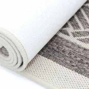 Sisalo Cream Geometric Ikat Rug - Low Maintenance, Neutral Color, Durable Polypropylene, Egyptian Weaving