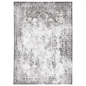 Turkish Craftsmanship Durable Ivory Grey Transitional Rug 11mm Pile Power Loomed