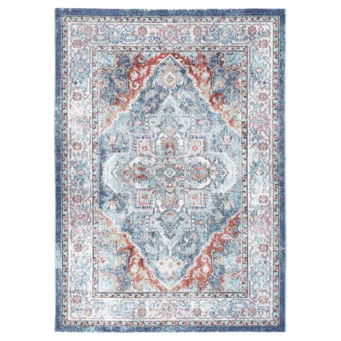 Salsa Maykel Blue & Terracotta Transitional Rug