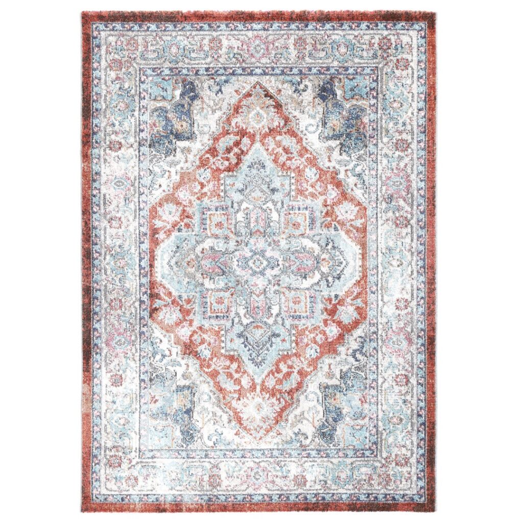 Versatile Transitional Rug in Terracotta & Ivory – Durable & Easy to Clean, High-Traffic