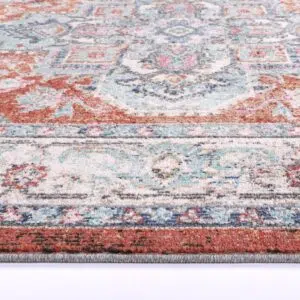 Salsa Seo Terracotta & Ivory Transitional Rug - Easy Clean, Durable, Versatile