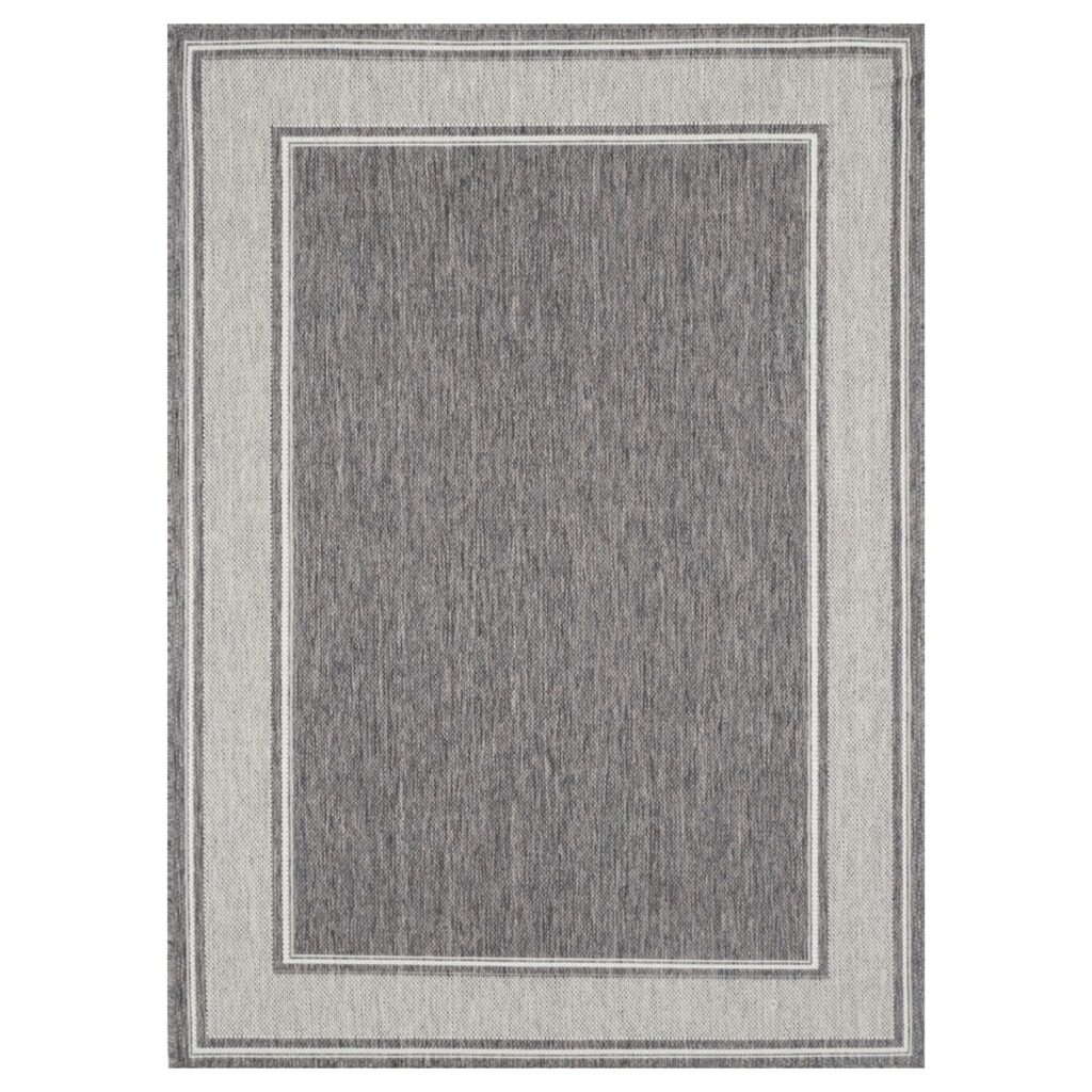 Sisalo Brown Beige Outdoor Bordered Rug – Low-Maintain, Durable 8mm Flatweave