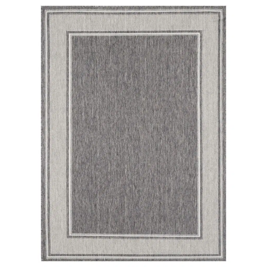 Sisalo Brown Beige Outdoor Bordered Rug – Low-Maintain, Durable 8mm Flatweave