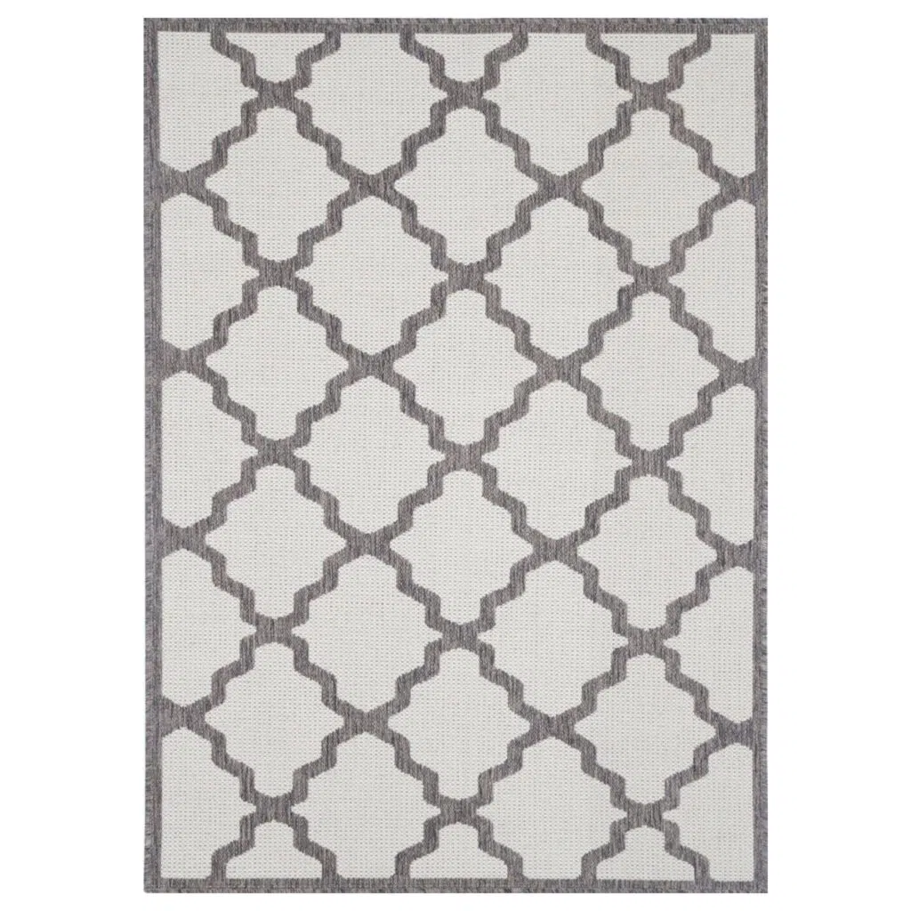 Sisalo Geometric Rug Cream Grey Low Maintenance Durable Heatset Polypropylene