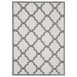 Sisalo Geometric Rug Cream Grey Low Maintenance Durable Heatset Polypropylene