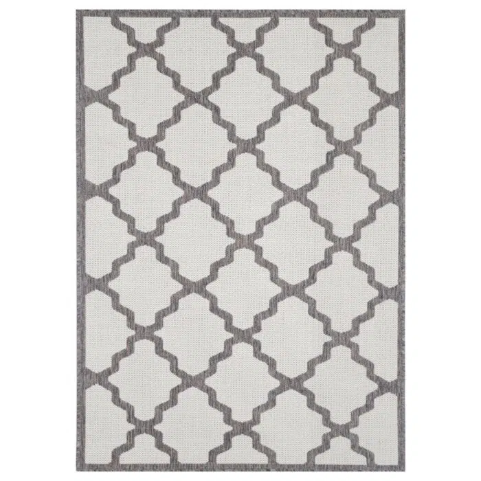 Sisalo Cream and Grey Geometric Rug