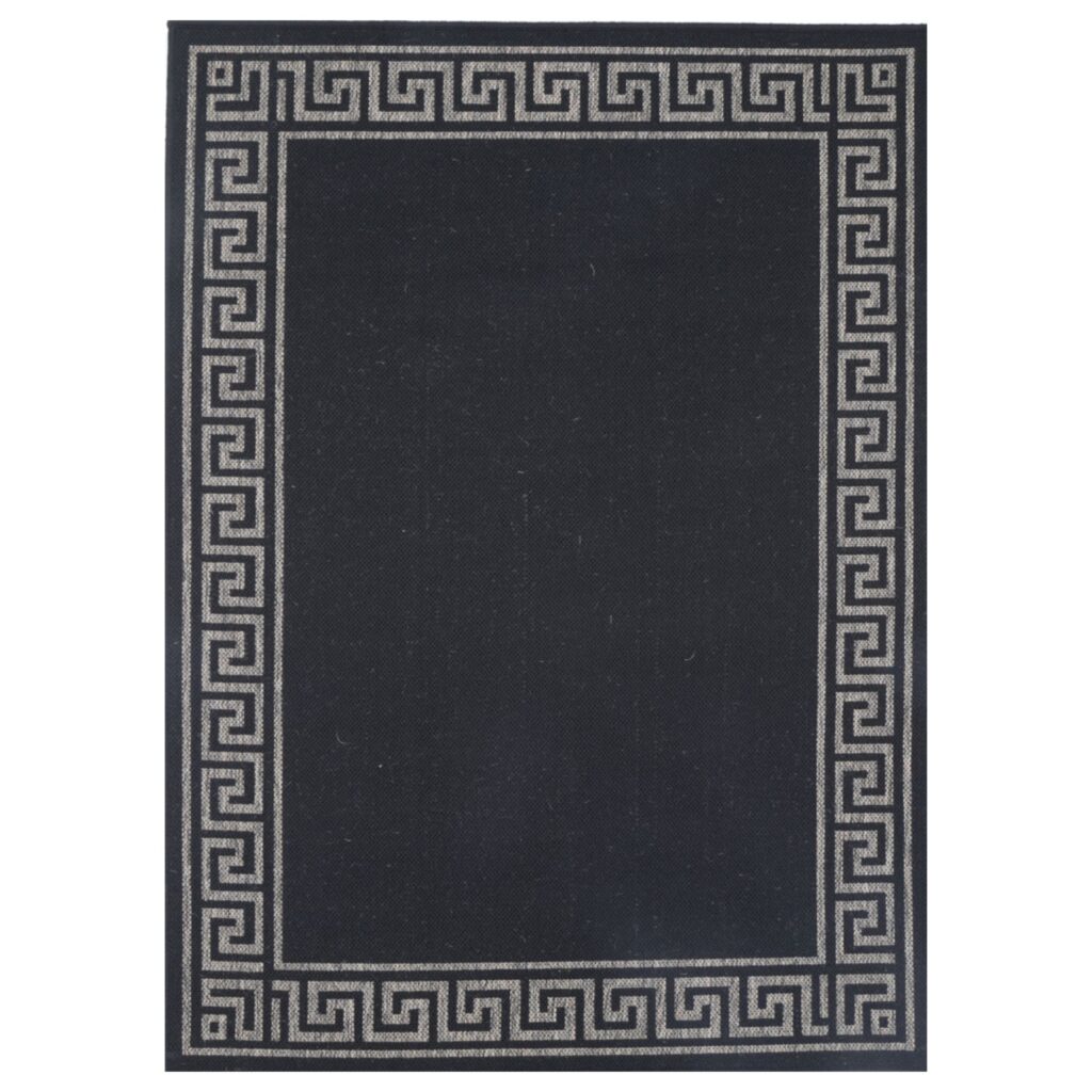 Sisalo Grey Bordered Patterned Rug | Timeless Design, Durable, Low-Maintenance, Versatile