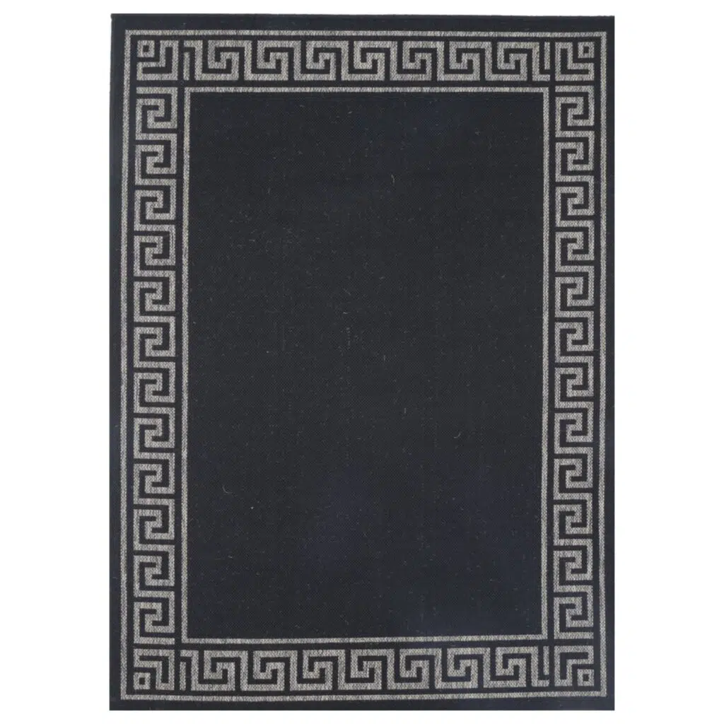 Sisalo Grey Bordered Patterned Rug | Timeless Design, Durable, Low-Maintenance, Versatile