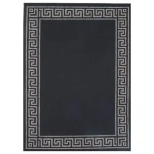 Sisalo Grey Bordered Patterned Rug | Timeless Design, Durable, Low-Maintenance, Versatile