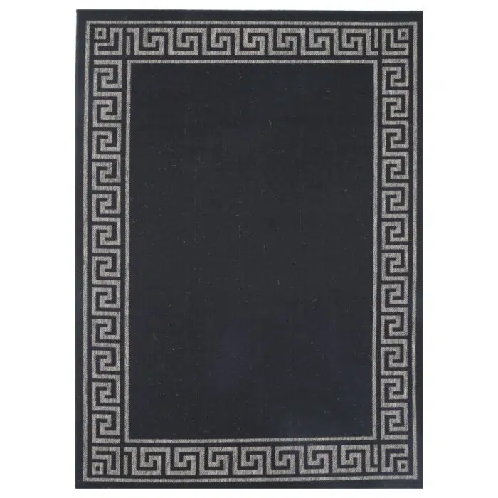 Sisalo Grey Bordered Patterned Rug