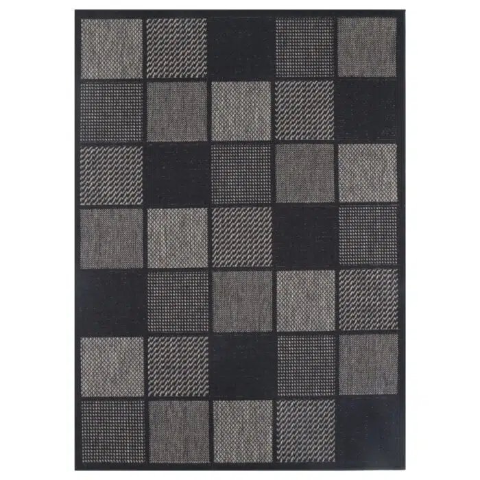 Sisalo Grey Square Shape Patterned Ikat Rug