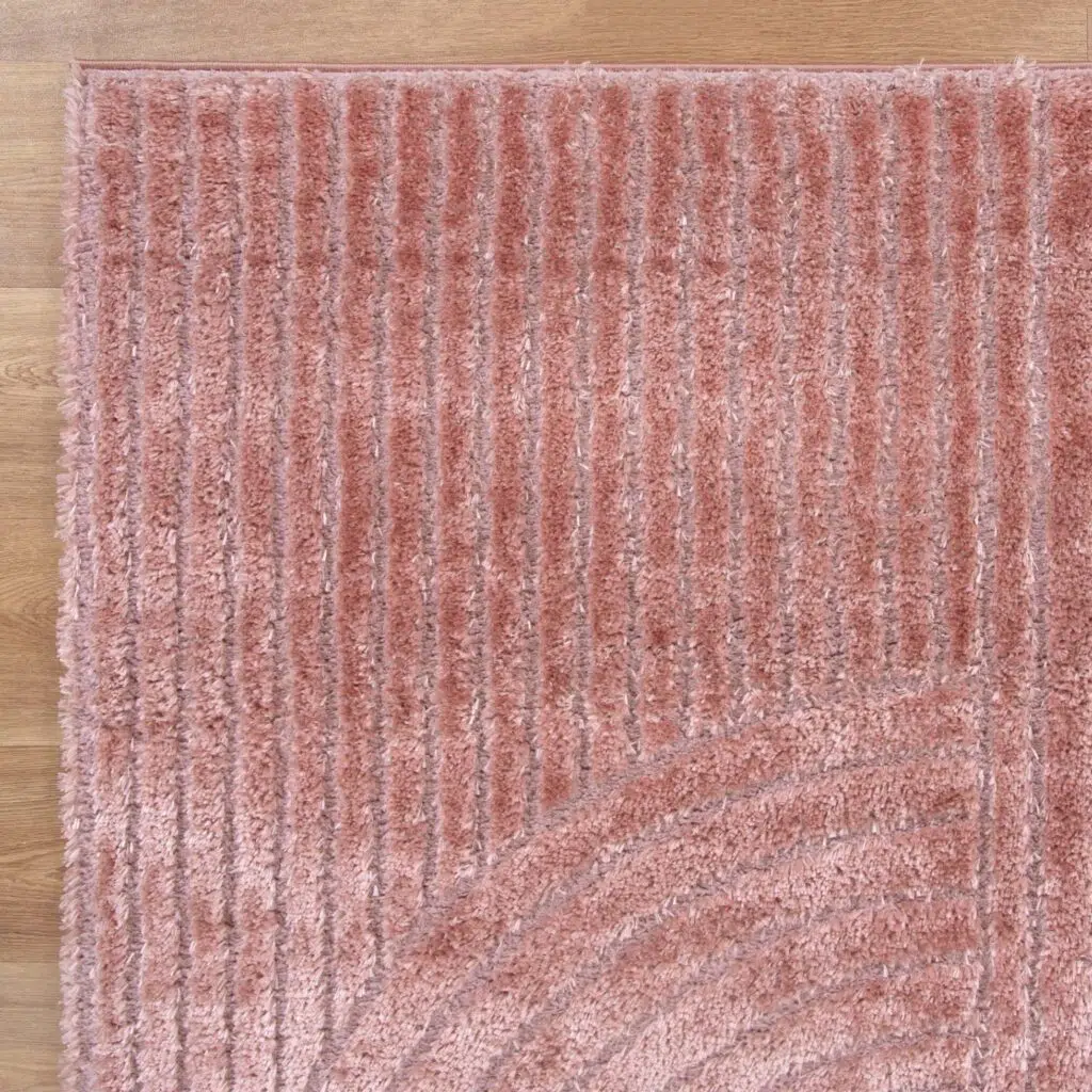 Tender Dior Blush Shag Rug - Textured Elegance with Turkish Craft & Durable Softness