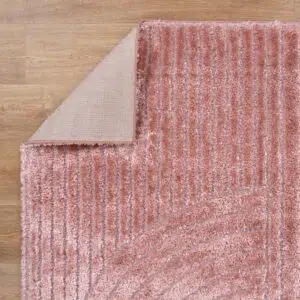 Blush Textured Rug Durable Versatile Machine-Crafted