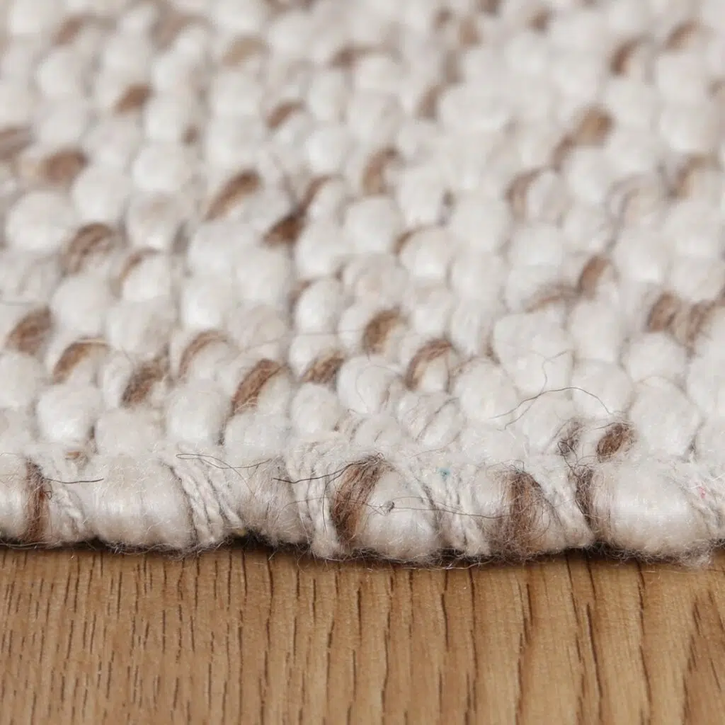 Elegant Wool Rug with Beige Neutral Color and Handcrafted Comfort for Sustainable Living