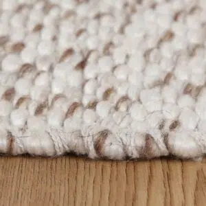 Elegant Wool Rug with Beige Neutral Color and Handcrafted Comfort for Sustainable Living