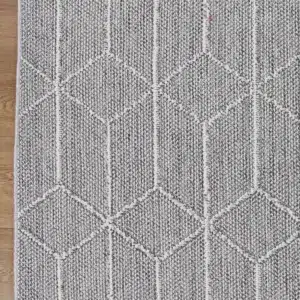 Vanuatu Totori Ash Geometric Flatweave Rug versatile durable design indoor outdoor use soft heatset polypropylene fibers easy clean low pile modern elegance