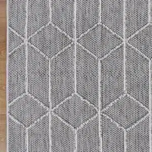 Vanuatu Sikua Grey Geometric Flatweave Rug elegant indoor outdoor design soft texture easy clean durable construction ideal for any room global craftsmanship