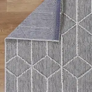Vanuatu Sikua Grey Geometric Flatweave Rug elegant durable indoor outdoor use soft texture easy clean versatile sizes