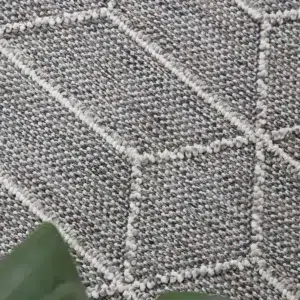 Vanuatu Sikua Grey Geometric Flatweave Rug elegant indoor outdoor versatile easy clean soft texture durable high traffic areas