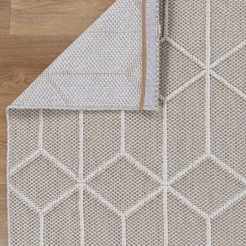 Vanuatu Maemae beige geometric flatweave indoor outdoor rug