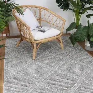 Vanuatu Vouza Grey Geometric Flatweave Rug versatile indoor outdoor durable easy clean stylish design