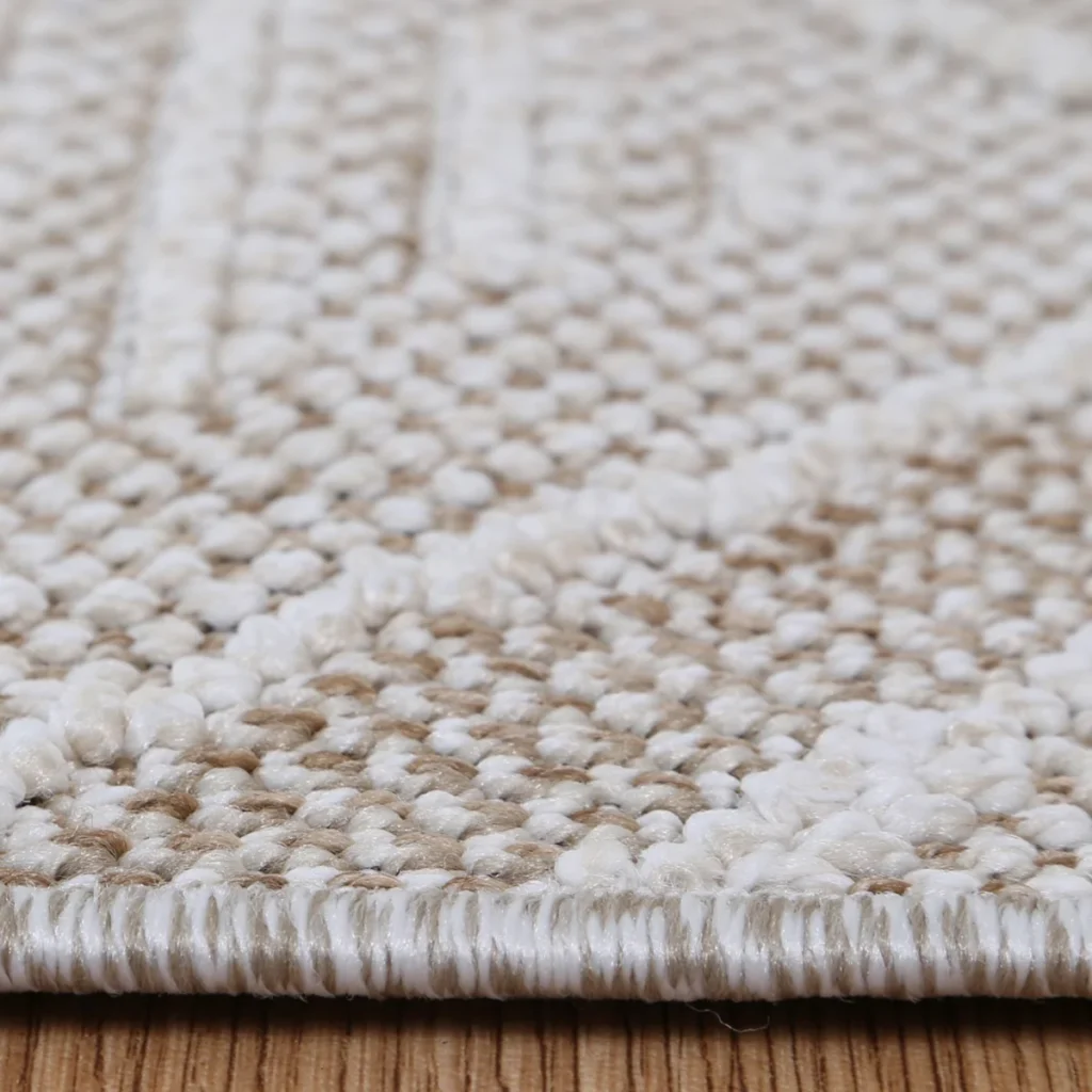 Vanuatu Kenilorea Beige Geometric Flatweave Rug durable easy clean stylish home decor