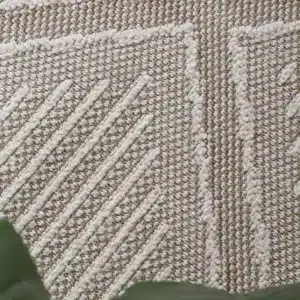 Vanuatu Kenilorea beige geometric flatweave rug for living room decor