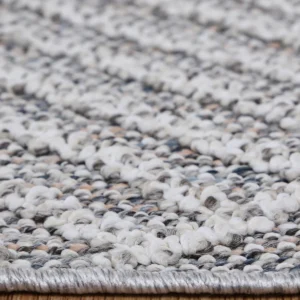 Durable ash geometric flatweave rug for indoor and outdoor use