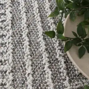 Versatile durable ash geometric flatweave rug for living spaces