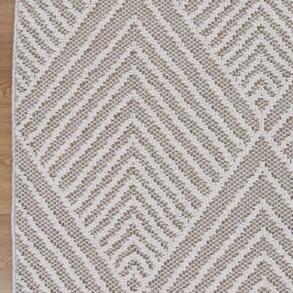 Vanuatu Onika Beige Geometric Flatweave Rug elegant durable design indoor outdoor use