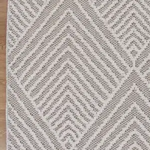 Vanuatu Onika Beige Geometric Flatweave Rug elegant durable design indoor outdoor use