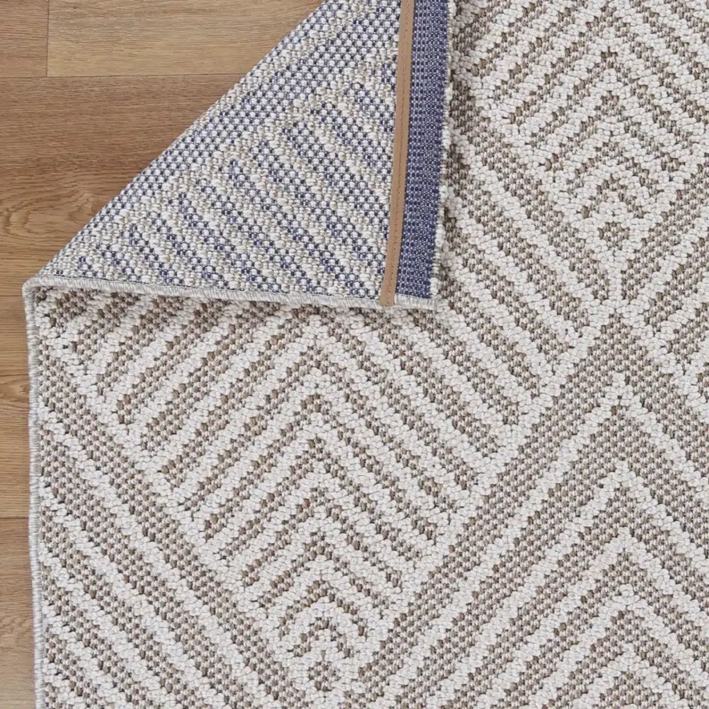 Vanuatu Onika Beige Geometric Flatweave Rug stylish durable design indoor outdoor use