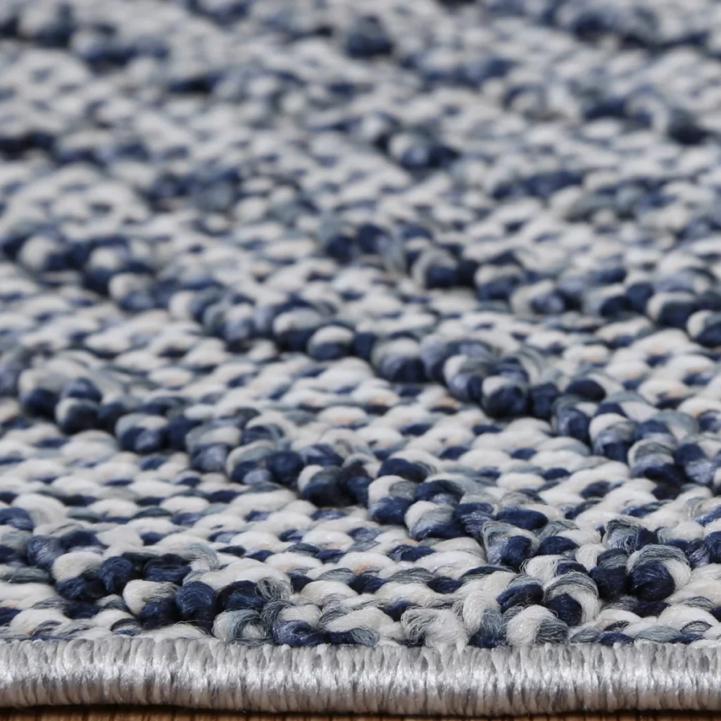 Vanuatu Naka charcoal geometric flatweave rug, easy clean indoor outdoor