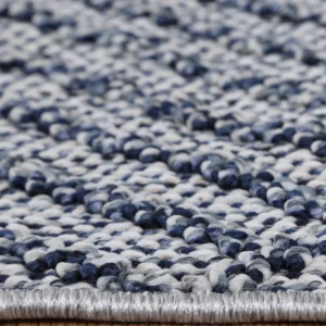 Vanuatu Naka charcoal geometric flatweave rug, easy clean indoor outdoor