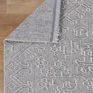 Vanuatu Nori Grey Tribal Flatweave Rug for Easy Maintenance