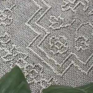 Modern grey tribal flatweave rug with durable construction and easy maintenance